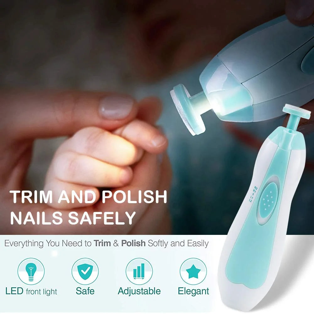 Safe Baby Nail Clipper Set, Electric Baby Nail Trimmer for Newborn or Toddler
