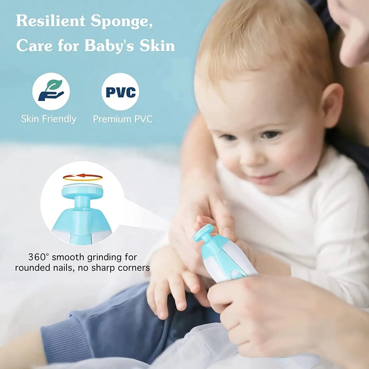 Safe Baby Nail Clipper Set, Electric Baby Nail Trimmer for Newborn or Toddler